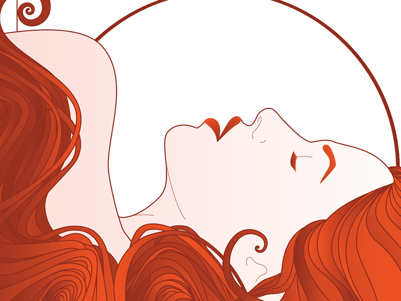 Art Nouveau - Hair Detail draft illustration art nouveau