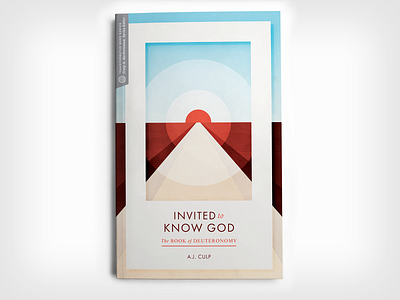 "Invited Know God" Book Cover Design blue book book cover book cover art book cover design book covers colors frame path red shapes sun sunrise sunset