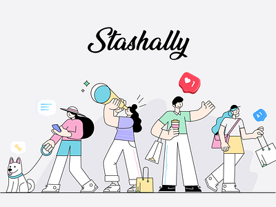 Stashally 2 branding design illustration