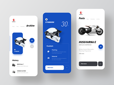 Barbara Motorcycles app design ui ux