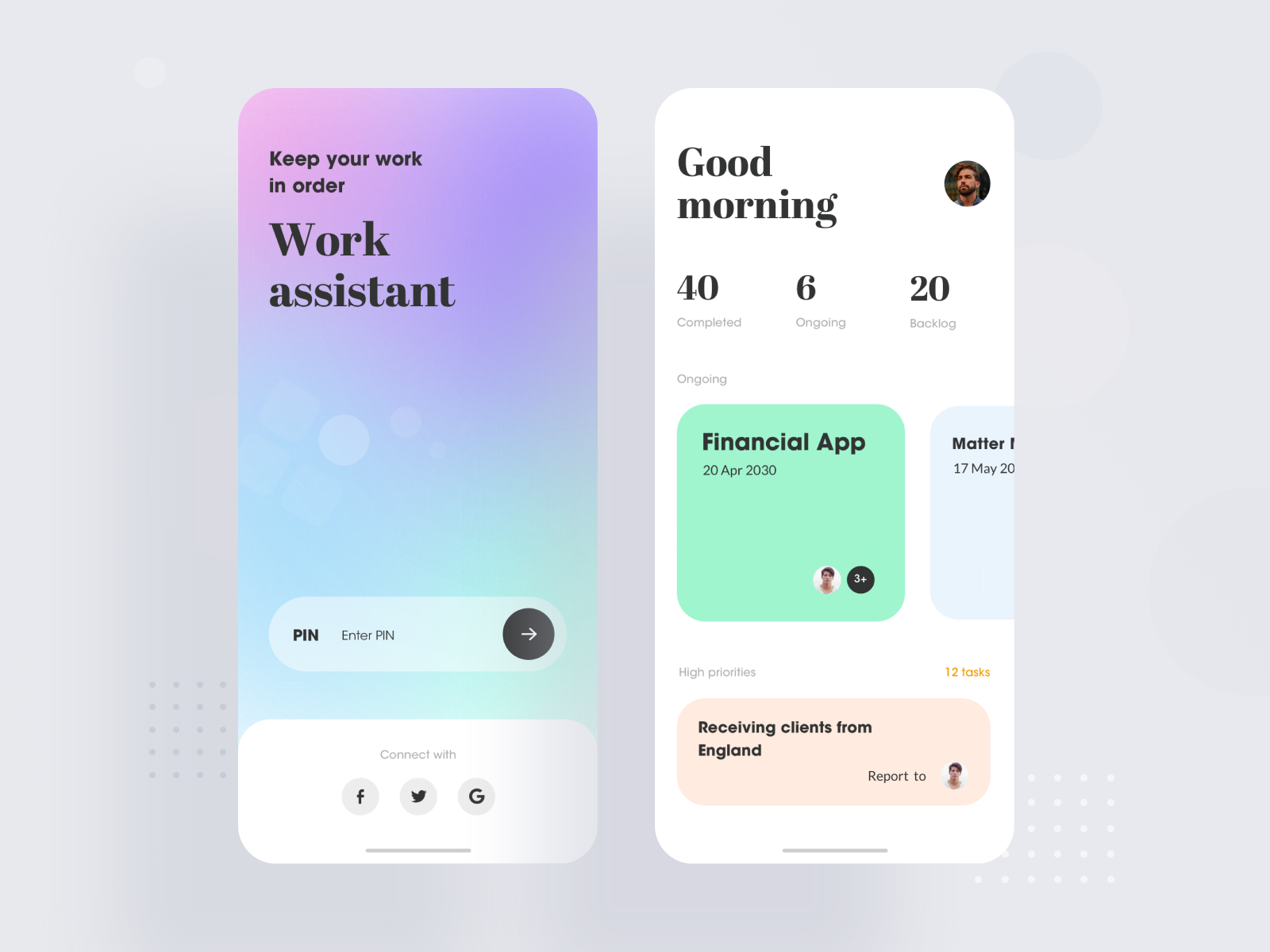 Work assistant APP 1 by ZhaoWei on Dribbble
