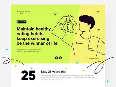 Health guide WEB app branding design illustration ui web