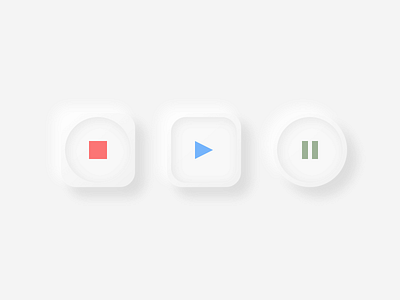 Neumorphic Buttons app button design design icon minimal music music app neumorphic skeumorphic ui ux web