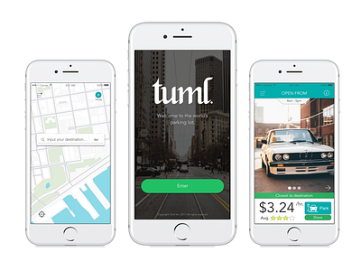 Tuml App Mockups app app design branding design illustration minimal parking app sketch ui ux