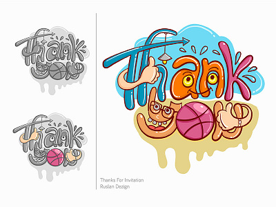 "Thank you", Lettering Illustration Vector