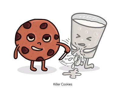 Killer Cookies Illustration cookies food illustration killer milk