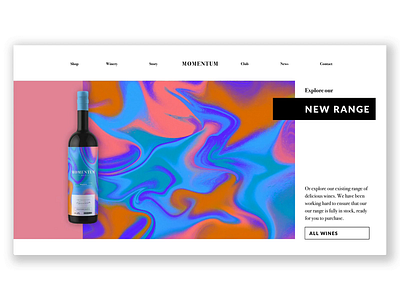 Momentum Progress adobe xd branding colour dailyui design illustration light logo typography ui ux uxui web web design website wine wine bottle wine label