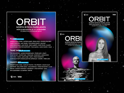 Orbit Festival blue branding circle colour festival festival poster gradient illustrator light music music art music festival poster space