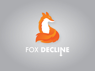 Fox Decline animal branding fox logo logo design orange