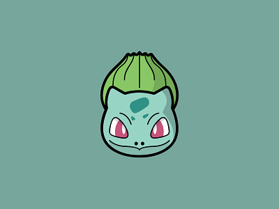 Bulbasaur bulbasaur circle head icon illustration illustrator minimal pokemon