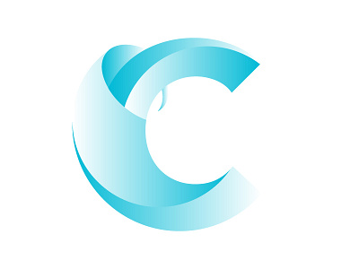 C abstract blue branding colour gradient illustration illustrator lettermark logo