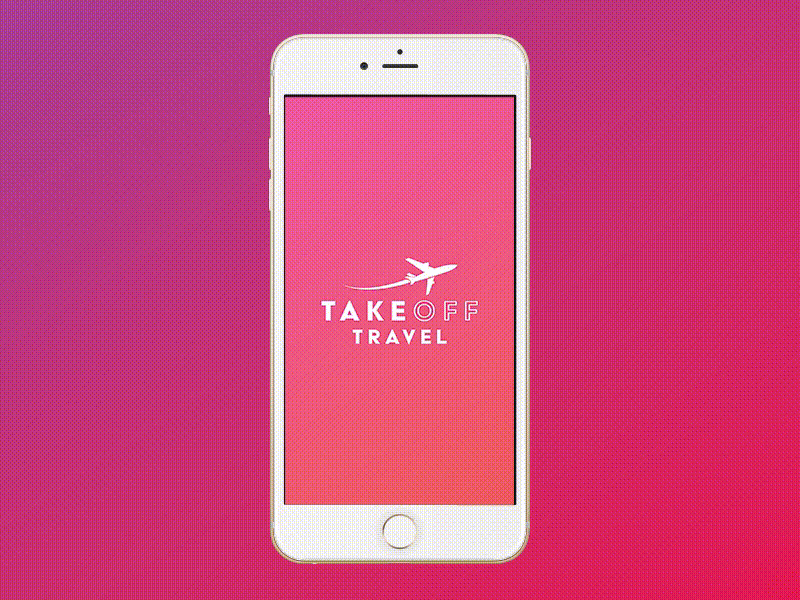 Takeoff Travel UX/UI app app concept colour gradient light logo orange pink travel travelapp uidesign ux ui ux animation ux design