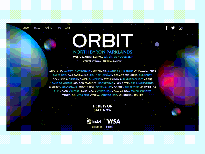Orbit Music Festival dailyui blue circle after affects adobe xd music art colour design uidesign uid ux ux design illustration gradient light festival app logo branding festival music