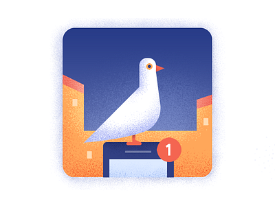 White Dove build dove icon illustration notification pigeon smartphone texture
