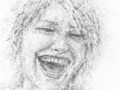 Happiness black and white character design drawing emotions happy people laugh pencil drawing portrait smile woman