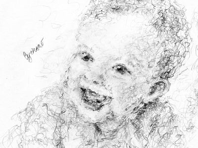 Little baby baby beautiful black and white child cute graphite hand drawn kid little pencil portrait