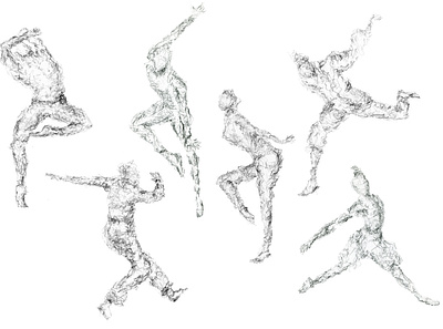 Set of dancers ballet black and white dance dancer doodle figure hiphop illustration pose silhoette sketch