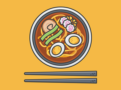 Ramen adobe design food graphic graphicdesign illustraton illustrator illustrator cc line outline ramen stroke