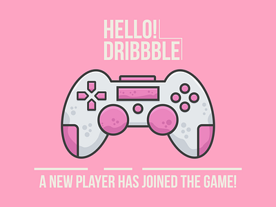 Dribbble Controller adobe console consoles controller design dribbble dribbble ball game hello illustration illustrator line pink player stroke