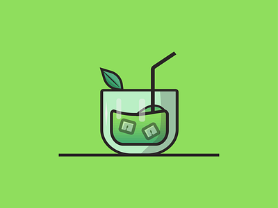 Greenie Drinky adobe design illustration illustrator line stroke vector