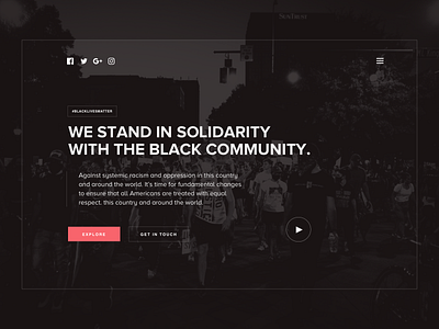 Black Lives Matter Tribute black lives matter blm design hero landing page sketch ui