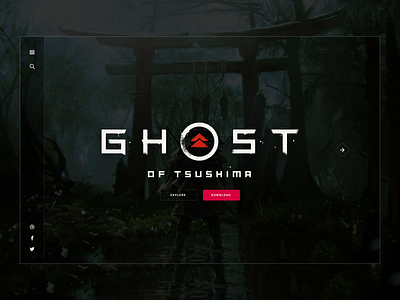 Ghost of Tsushima - Hero Splash design games gaming ghost of tsushima hero landing page sketch ui user interface ux video games