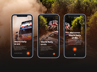 World Rally Mobile Onboarding UI design gaming landing page mobile onboarding rally sketch ui user interface wrc