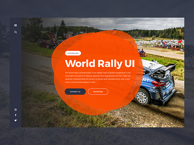 World Rally Landing Page UI branding design hero landing page rally sketch ui ux wrc