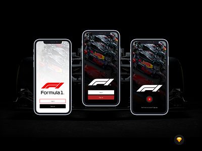 Formula 1 Mobile Auth Buttons UI