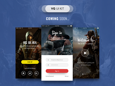 VG UI Kit design gaming gaming ui kit mobile ui sketch ui ui design ui kit user interface video games