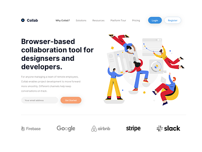 Collaboration App Landing Page