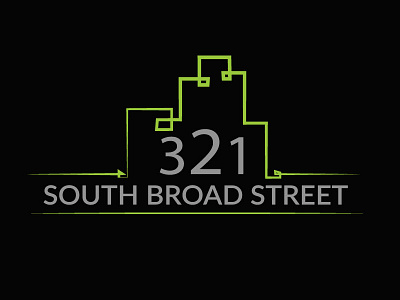 321 SOUTH BROAD STREET LOGO brand building business company consulting home house mortgage multifamily real state logo residence urban