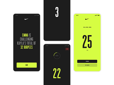 Nike Trainers App app exercise mobile nike trainer ui ux workout workout app workout tracker