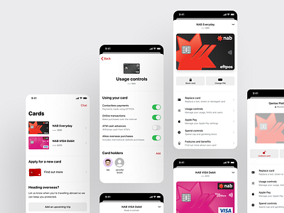 NAB • Cards experience app design bank app bank card banking banking ux card finance fintech mobile mobile app design mobile bank mobile banking mobile banking app mobile ui money money app