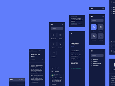 EstimateOne • Navigation Concepts menu navbar navigation navigation bar navigation drawer navigation menu projects search sidebar sidebar menu sidebar navigation