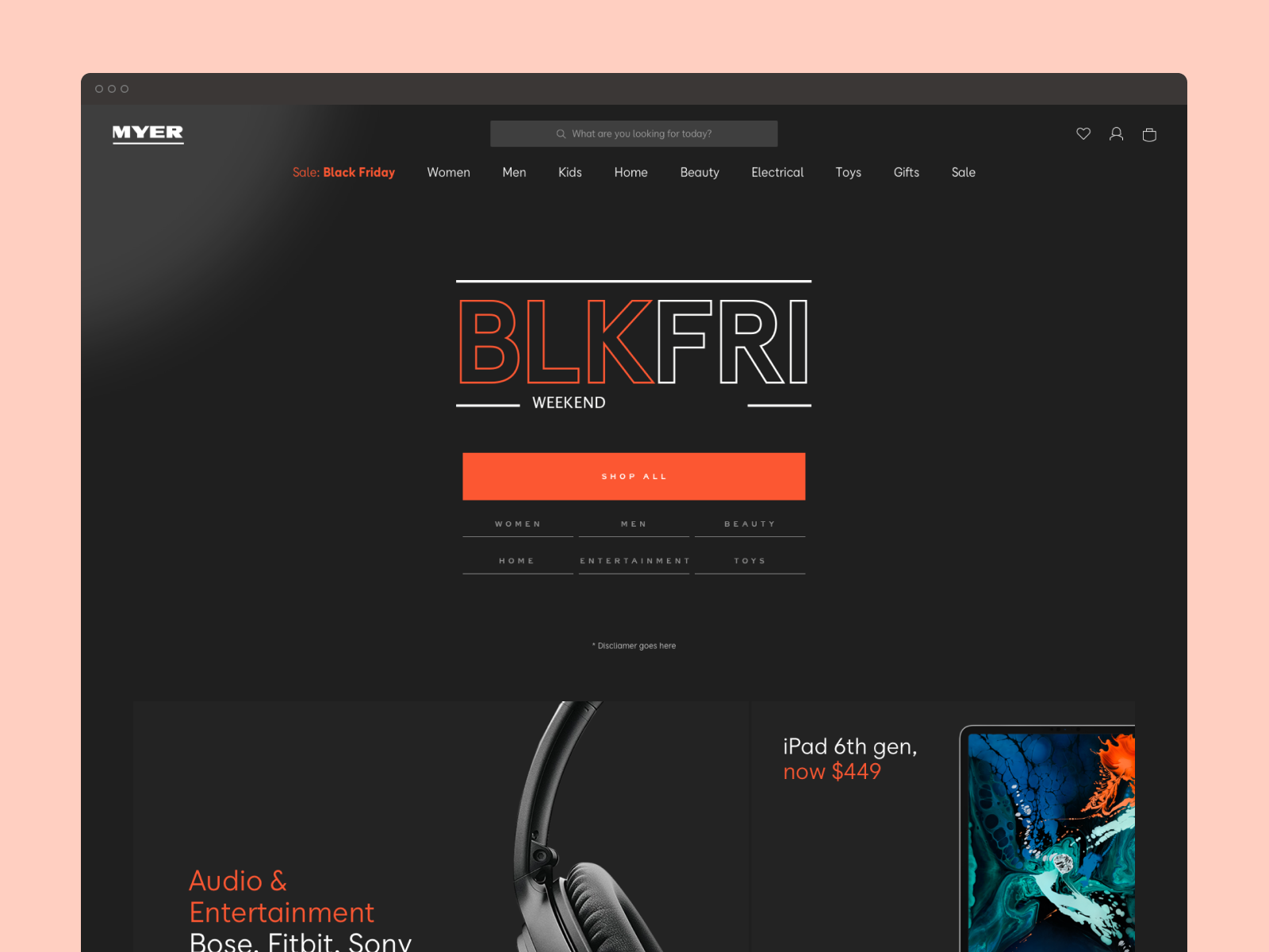 Black Friday Homepage Myer By Alex Byrne On Dribbble