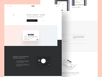 Myer Credit Card creditcard ecomm ecommerce ecommerce design ui ux