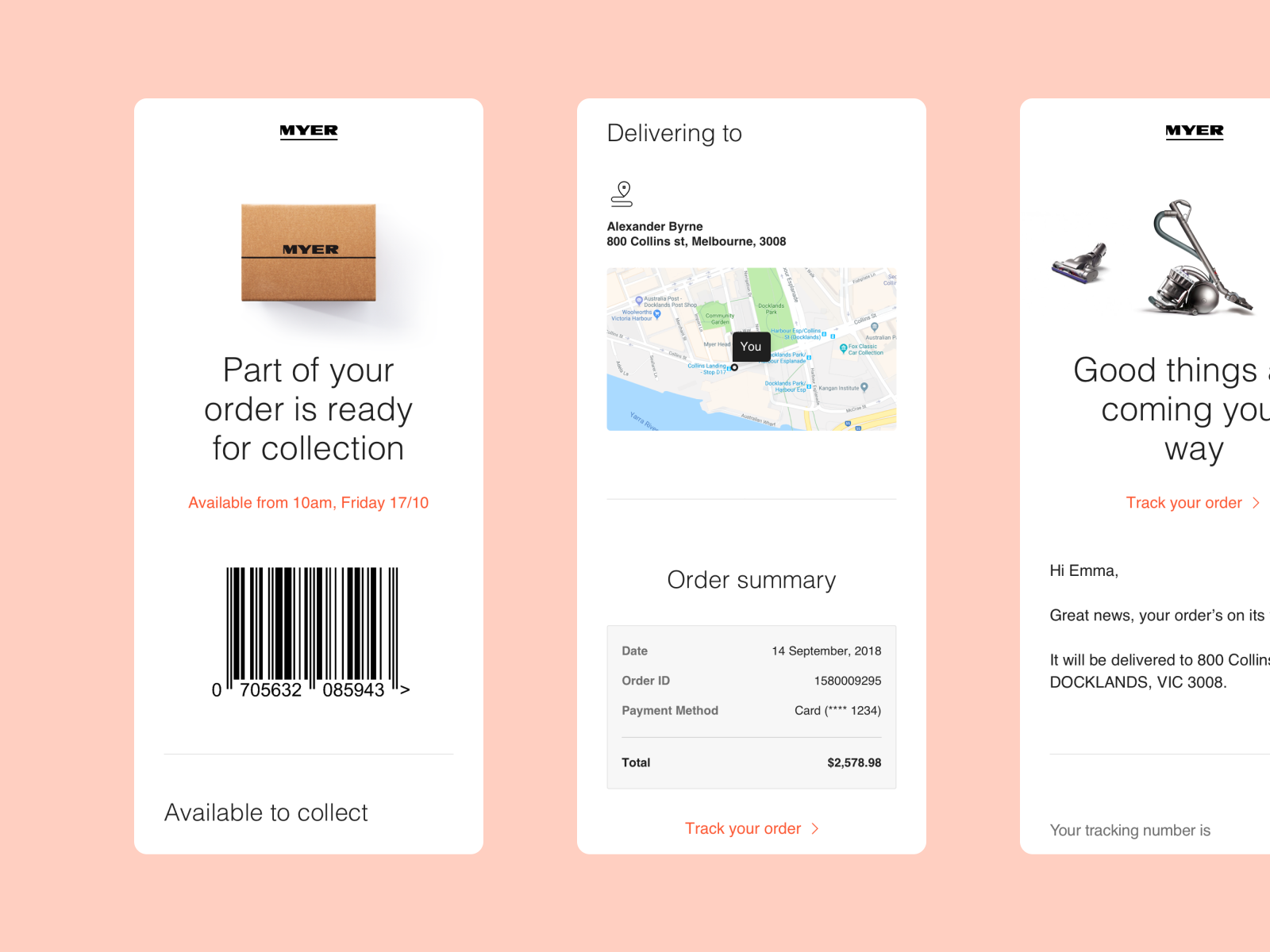 Purchase Emails — Myer by Alex Byrne on Dribbble
