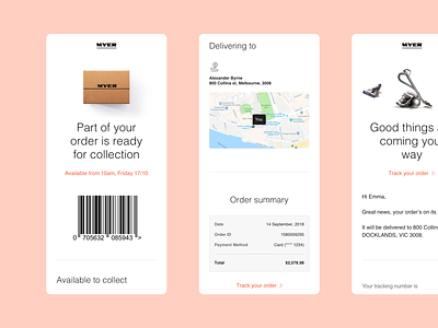 Purchase Emails — Myer