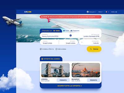 Concept Airline Website UI airline flight plane ticket ui userinterface webdesign website