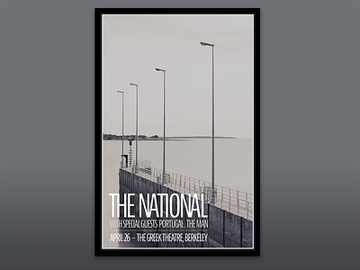 Gig Poster – The National berkeley concert gig poster gray grey portugal. the man poster print sepia the national