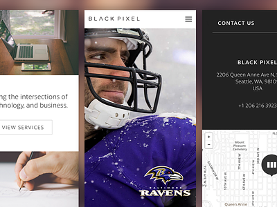 Black Pixel Website black pixel map mobile responsive sports web work