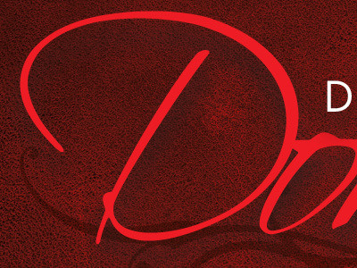 Double Dee (v1) identity leather logo red script watermark