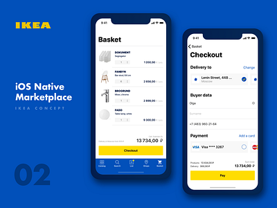 iOS Native - IKEA Marketplace concept app basket cart checkout design e commerce ikea ios marketplace shop ui ux