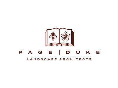 Page | Duke Landscape Architects bee book flower icon logo sanzettica