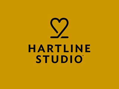 Hartline Studio logo brandmark heart ideal sans logo wordmark