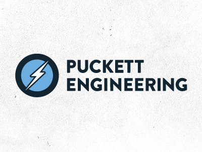 Puckett Engineering Idea 2 brandon grotesque lightning bolt logo mark