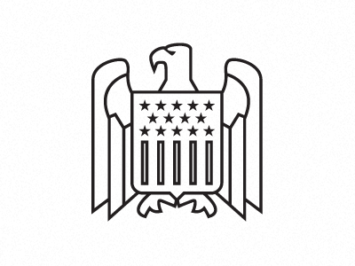 Caw, caw eagle logo stars
