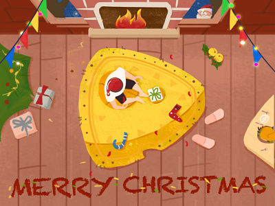 Merry Christmas animation illustration ui
