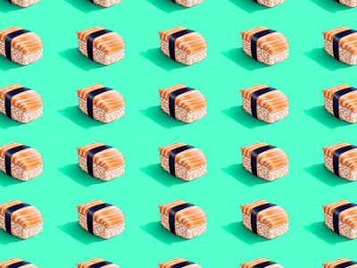Sushi Symphony blue fish food graphic design japan japanese maki multiplication pattern sea sofiane who knocks sushi